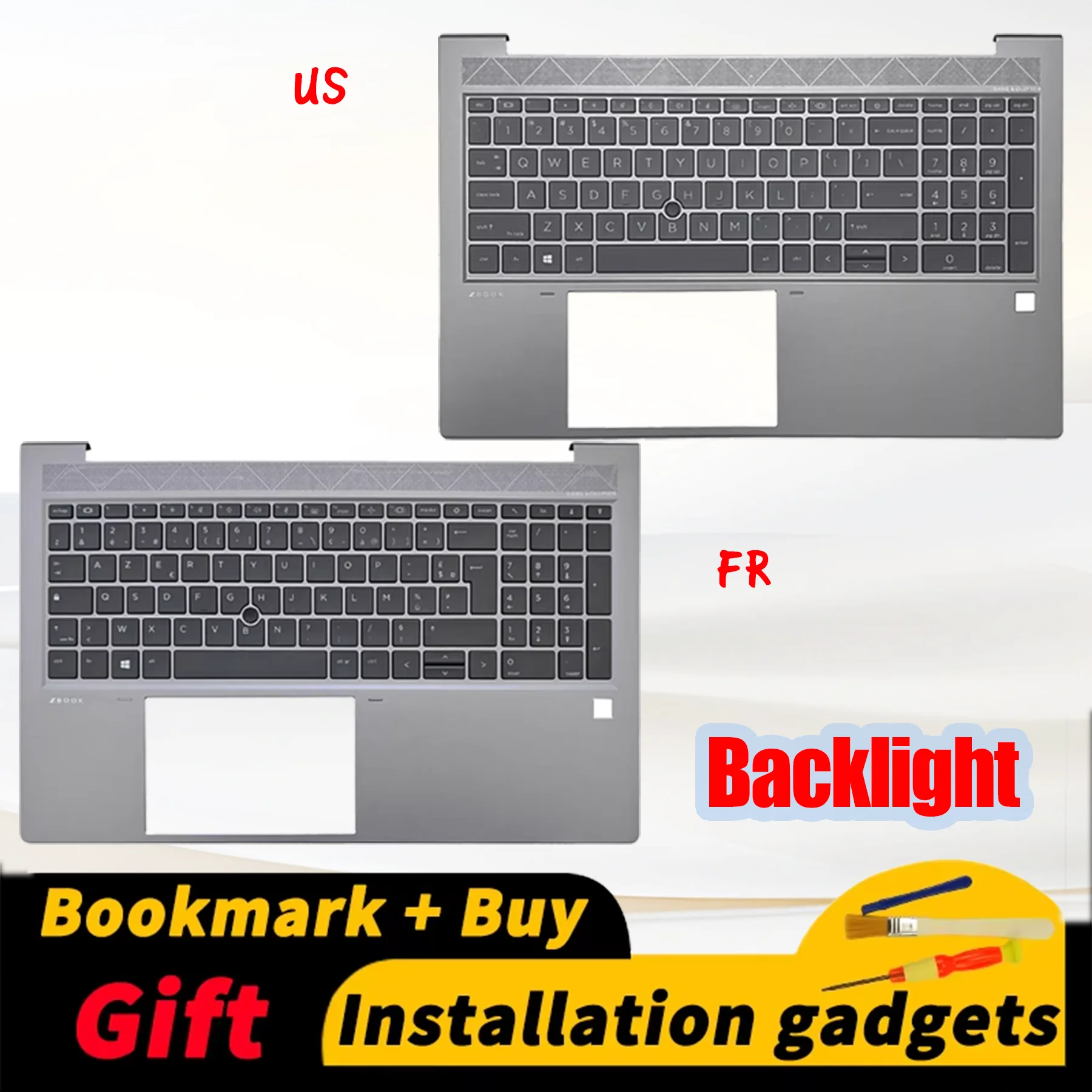 Suitable for HP ZBook Firefly 15 G7 G8 M35847-001 C-COVER Backlit Keyboard US FR DE UK Layout