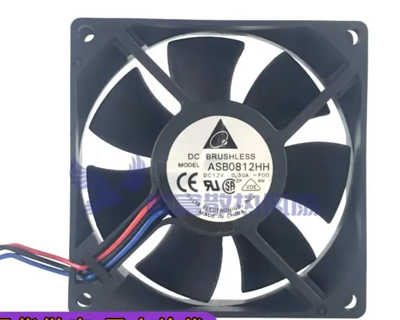 Delta Electronics ASB0812HH F00 DC 12V 0.30A 80x80x25mm 3-Wire Server Cooling Fan