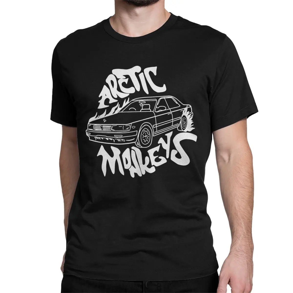 Men's T-Shirt Rock Band Arctic Monkeys Novelty 100% Cotton Tees Short Sleeve T Shirt Crew Neck Clothes Plus Size