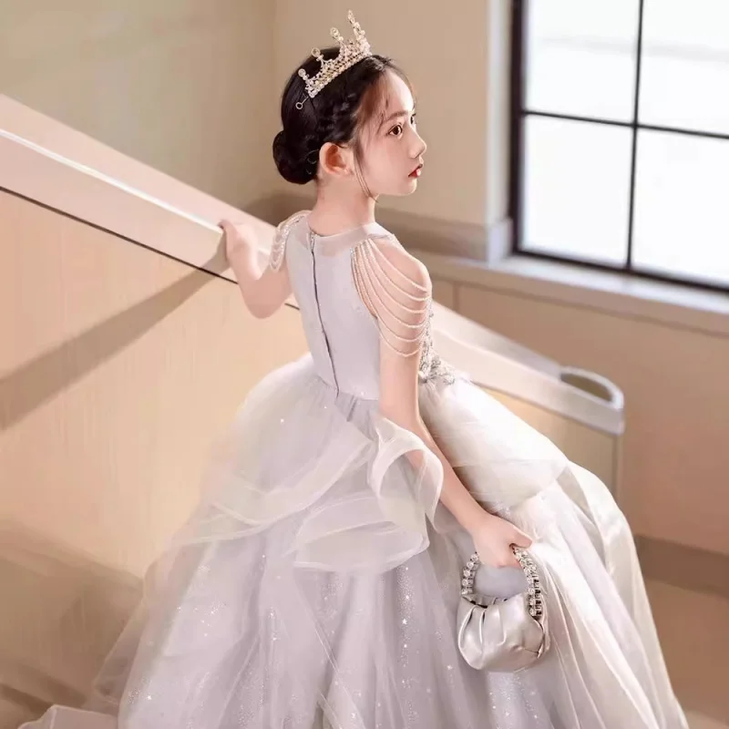 

Children's Formal Dress Spring Luxury Niche High-end Show Princess Dress Children's Host Piano Performance Costume