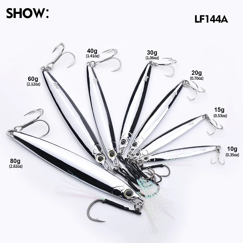 PROBEROS 5 Stück Metall-Jig-Angelköder, 10 g–80 g, langlebiger bionischer harter Köder mit realistischem Design, perfektes Meeresangelzubehör – Detail 3