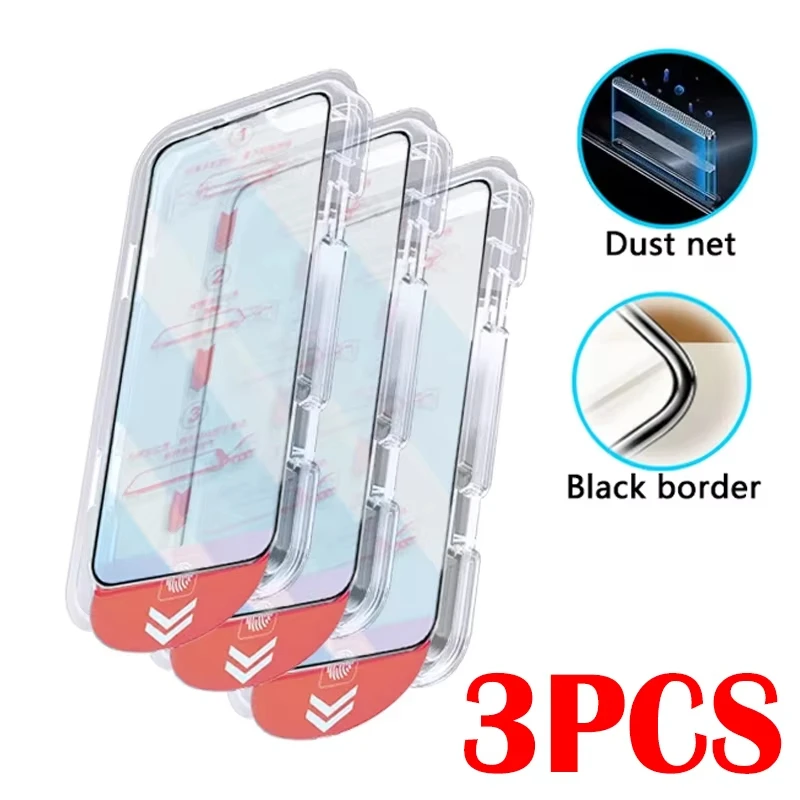 

3PCS Dust Free Installation Tempered Glass for Samsung S23 S22 S24 S25 Ultra A56 A55 A54 A53 A26 A25 A16 A15 A13 A36 A35 A34 A33