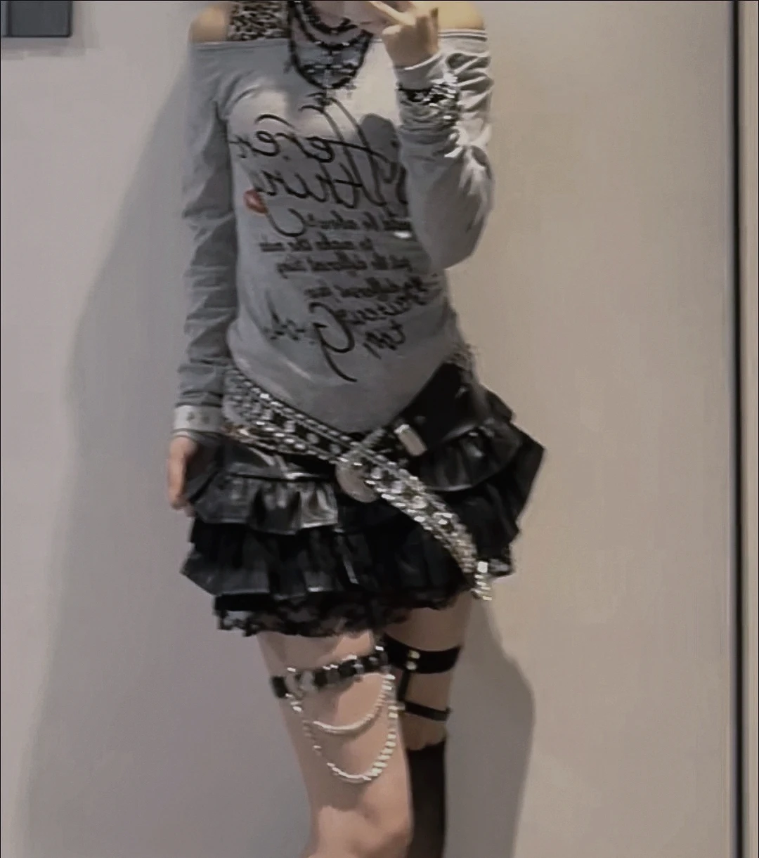 

Y2k Subculture Leopard Patchwork Hot Sweet Long Sleeve Slim Women T Shirts 2000s Harajuku Sexy Vintage Casual Letter Tees Chic