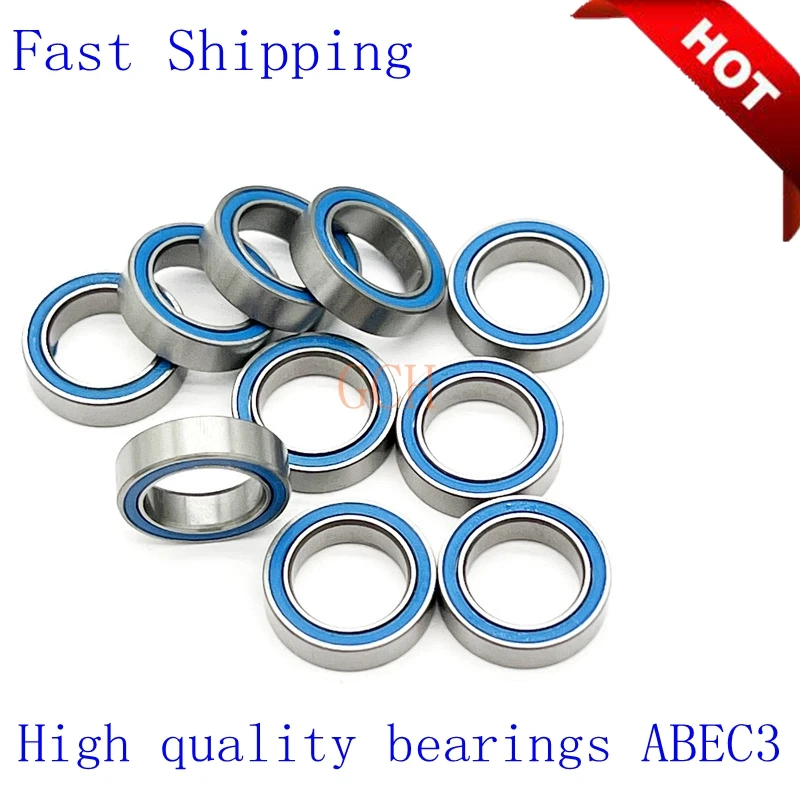 Free shipping 10PCS 10X16X4mm MR1016 2RS ABEC3 10x16x4 Blue Rubber Seals bearing Model bearing