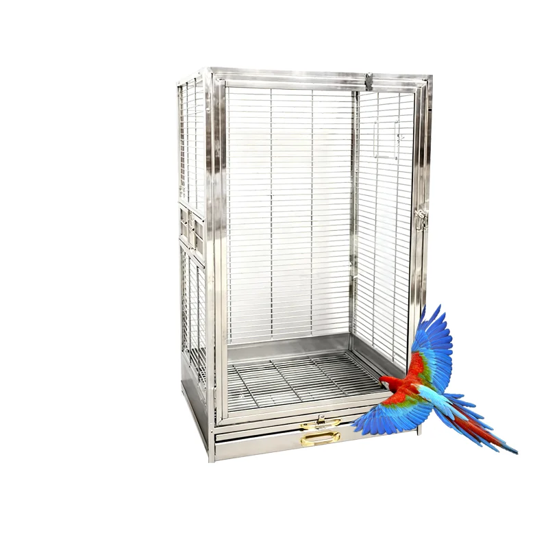 Outdoor Large Luxury Classic Stainless Steel Parrot Cage With Durable Anti-Collision Breathable Design Modular Bird Cage