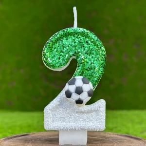 Zahlenkerzen für Geburtstagstorte, Fußballkerzen, Cupcake -Topper, Kuchendekoration Supplies 6 Hauptverkaufs -Top -Fußballball - №3