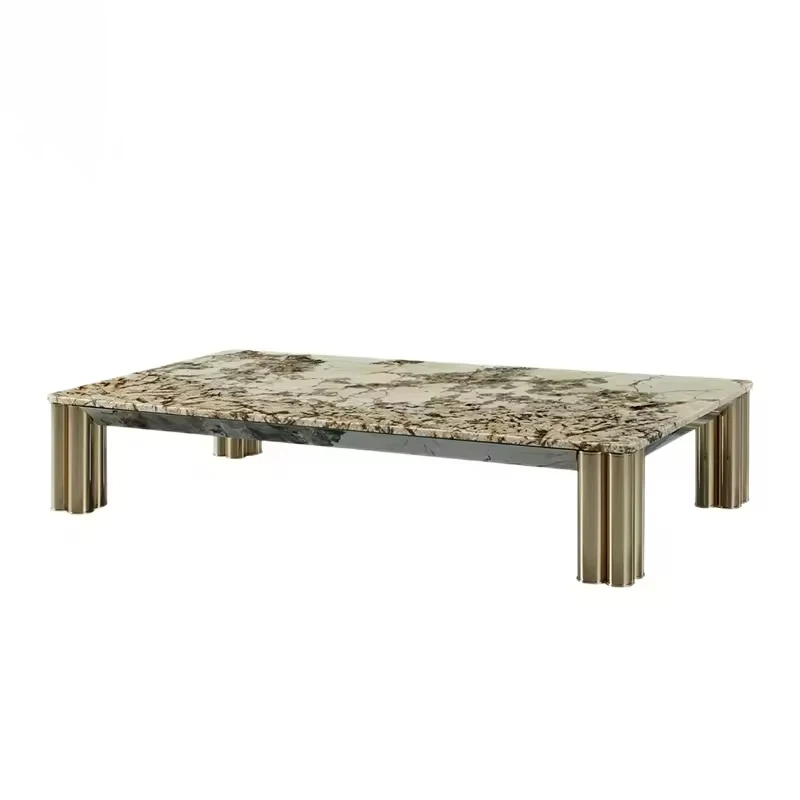 For Marble High Gloss Extendable Coffee Table Rectangle Square Living Room Luxury Modern Sofa Side Table Villa Home Furniture
