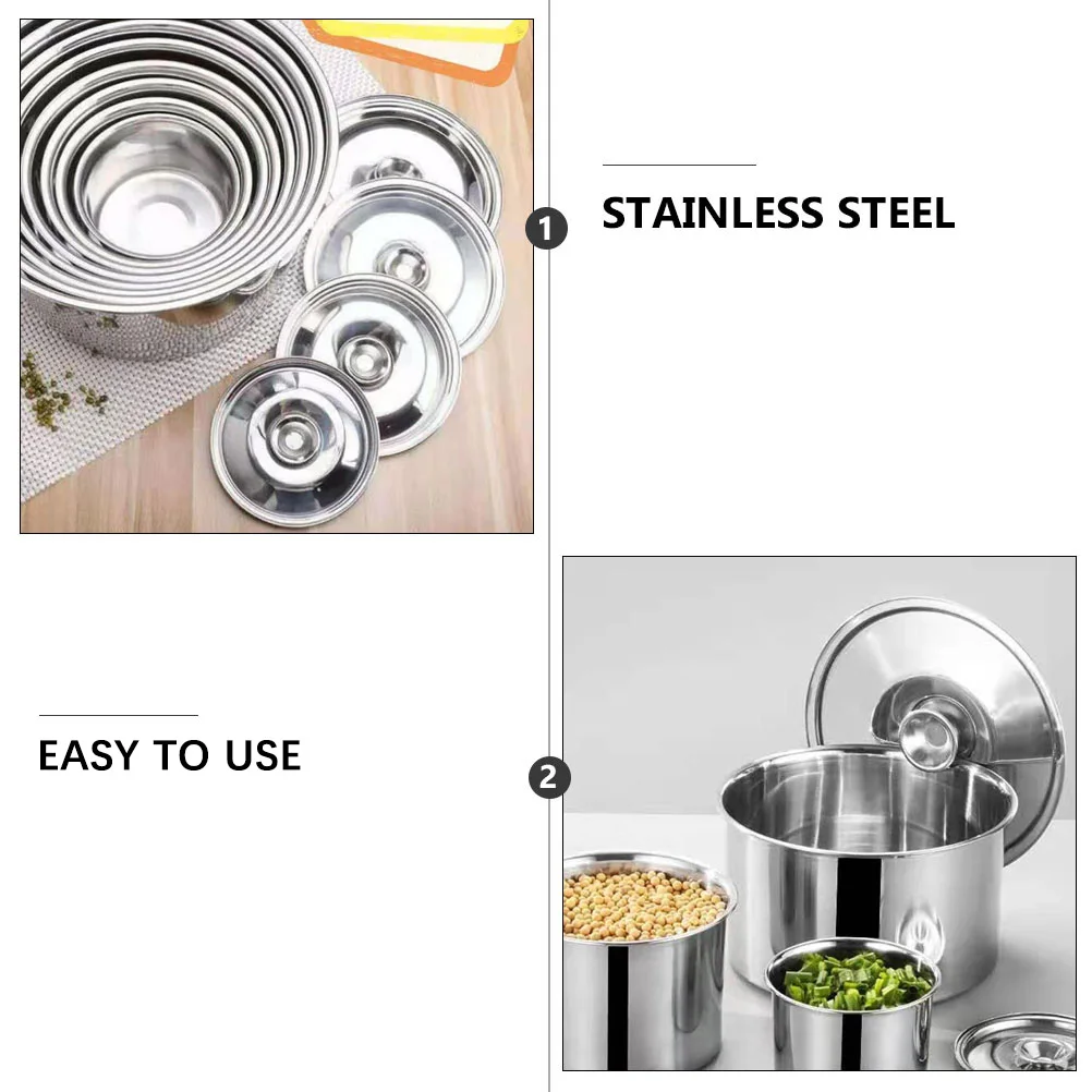 

8 Pcs Steel Seasoning Stainless Steel Cover Jar Lid Moisture Resistant Kitchen Can Cover Easy to Clean Household Supply