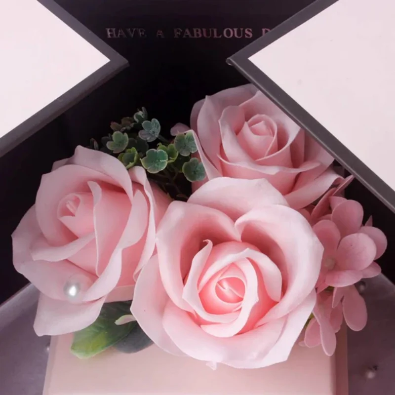 Real Preservada Rosa Vermelha com Flores, Caixa de Presente para Esposa, Namorada, Dia das Mães, Aniversário, Dia dos Namorados, Natal, Aniversário