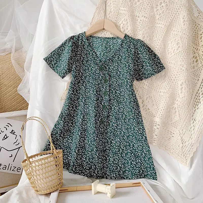 Summer Children Dresses Bohemian Style Beach Dress for Girls Flower Print Toddler Girl Dresses 1-8T Kids Dress image 2