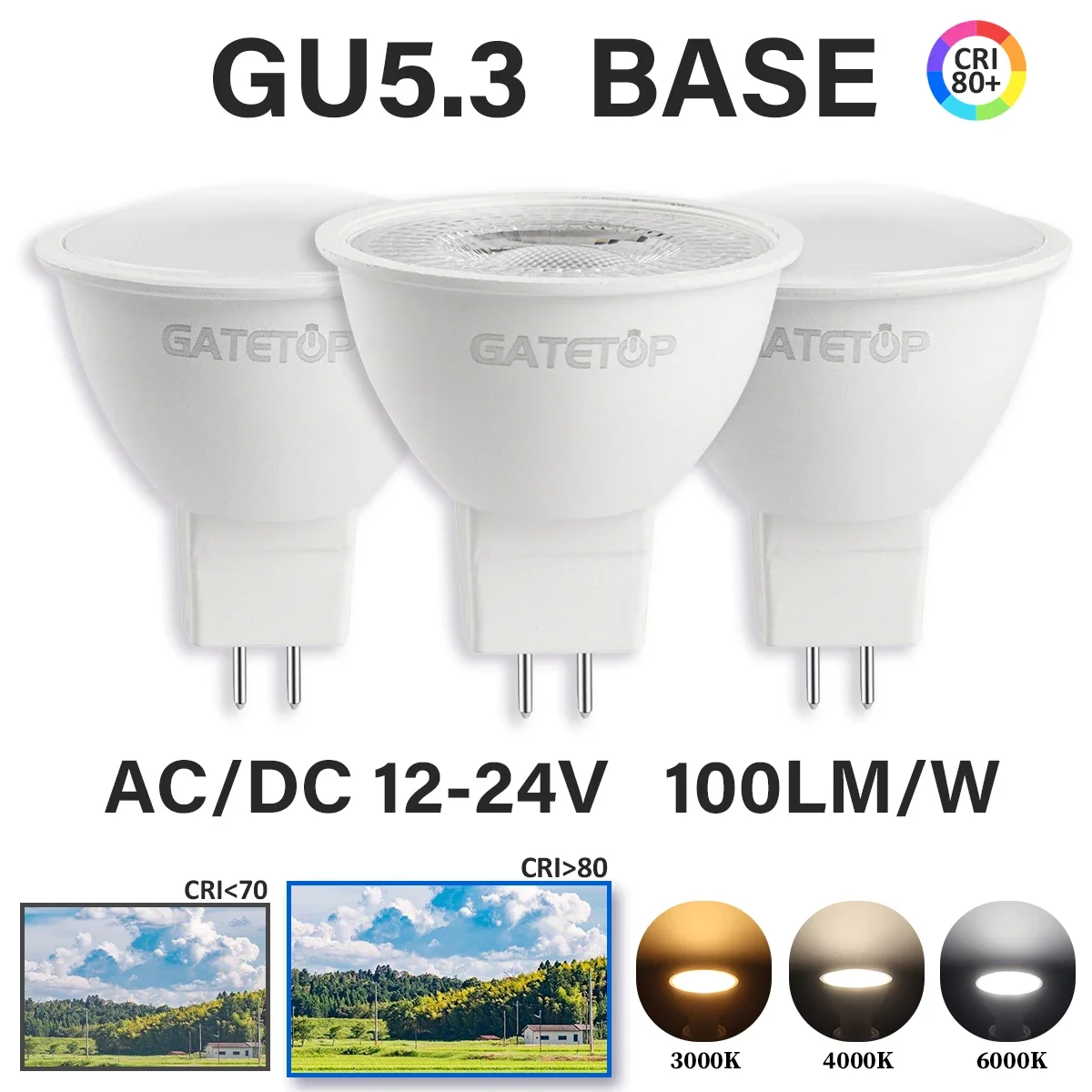 

8 шт. AC DC 12 В 24 В Светодиодный прожектор MR16 GU5.3 База 5 Вт 500 лм Bombillas Spot Light Замена галогенной лампы 50 Вт Гостиная