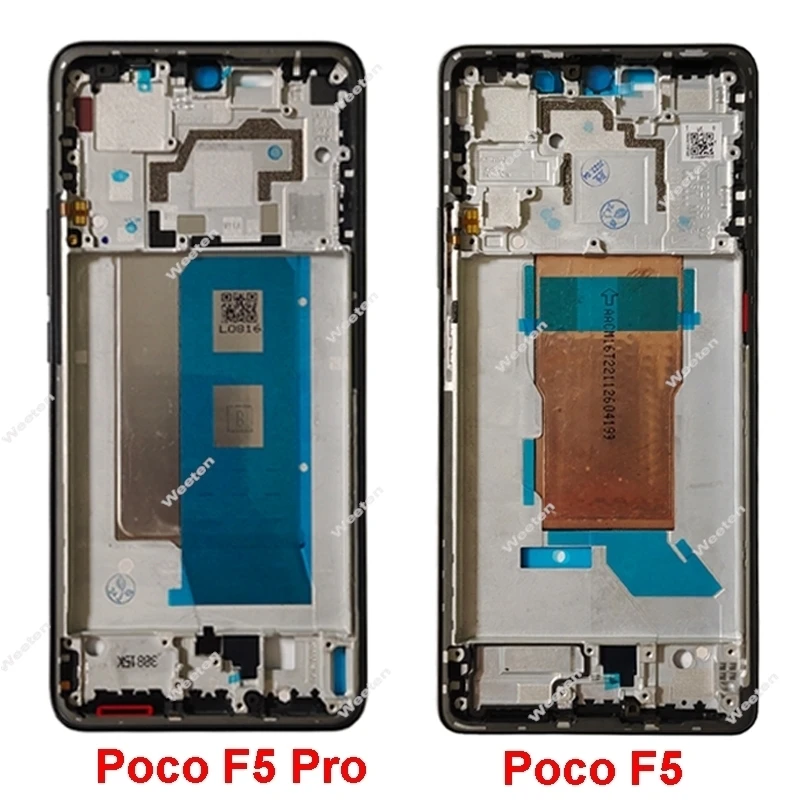 Middle Frame Housing For Xiaomi Poco F5 Poco F5 Pro Middle Frame Holder Cover with Lens Frame Volume Key Replacement Parts