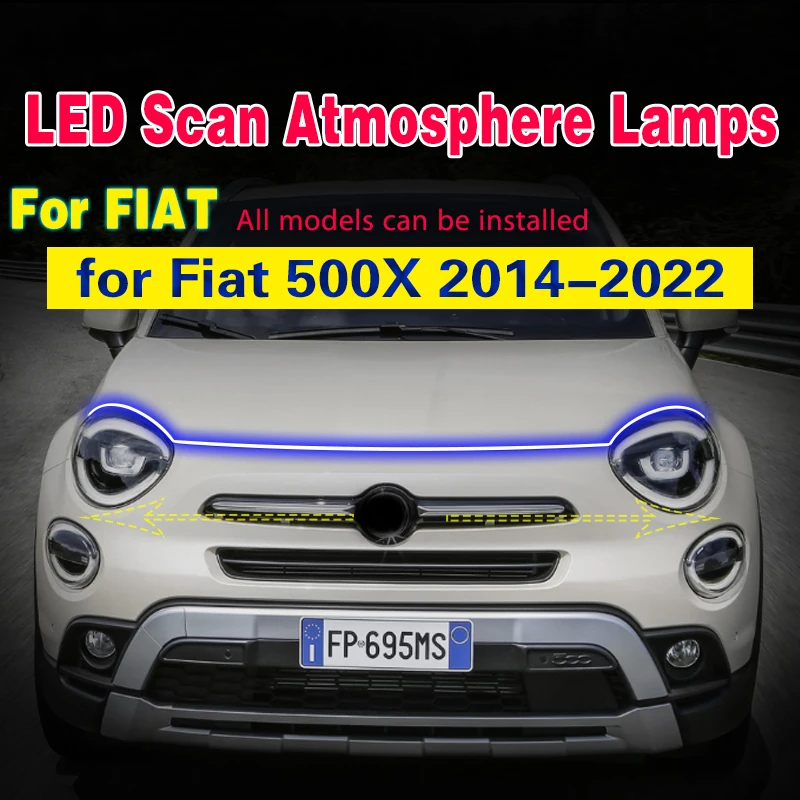 1PCS LED Car Daytime Running Light Fog Lamp Scan Starting DRL For FIAT 500X 2014-2022 Auto Flexible Decorative Atmosphere Lamps