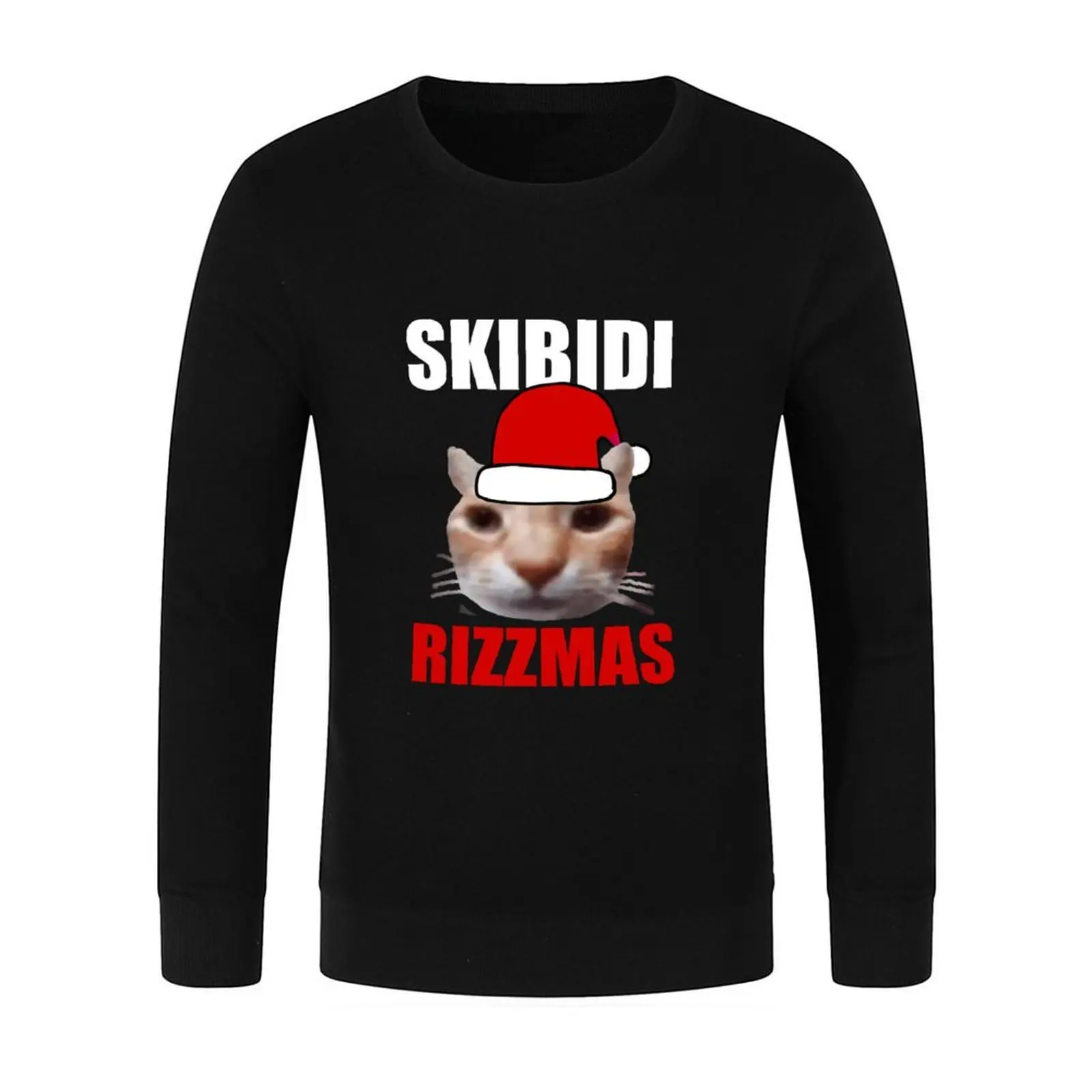 Skibidi Rizzmas بلوفر قطة منخفض الجودة للرجال سترة خريفية بدلة رياضية للرجال ملابس أنيمي جديدة في بلوزات