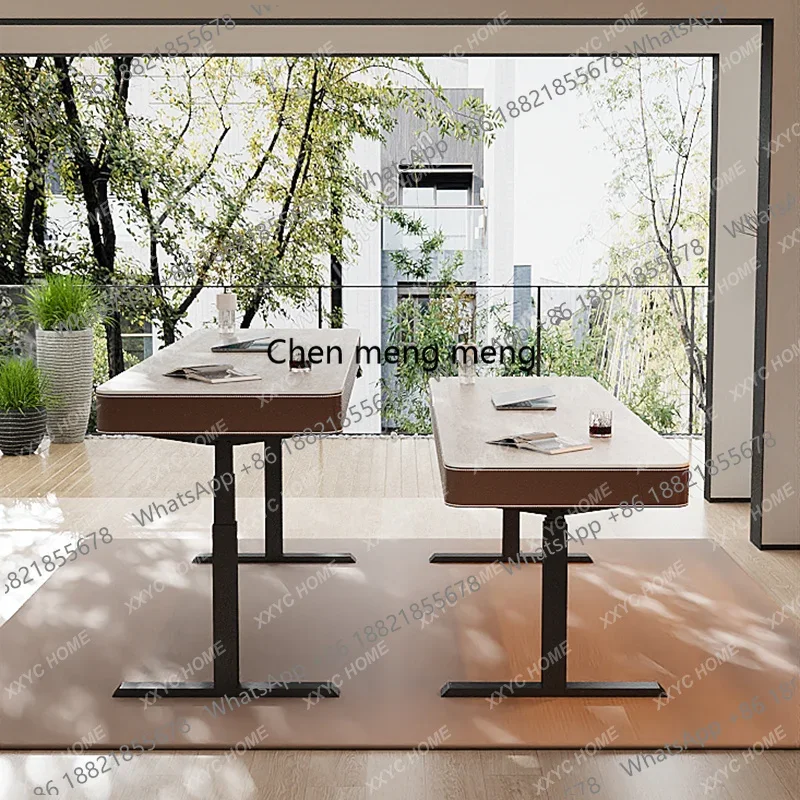 K182Travertine Slate Electric Lifting Bar Table Home Computer Desk