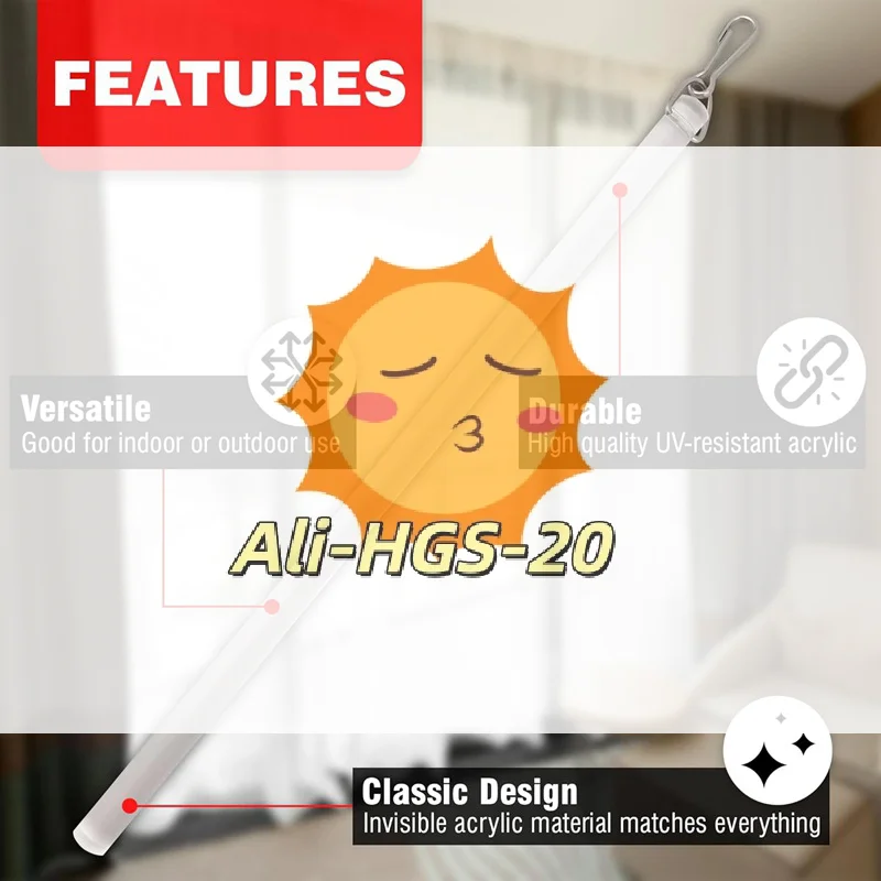 

17-дюймовая прозрачная драпировка без помощи рук (упаковка из 2 шт.), легкие открытые/закрытые высокие или тяжелые шторы, предотвращающие повреждение