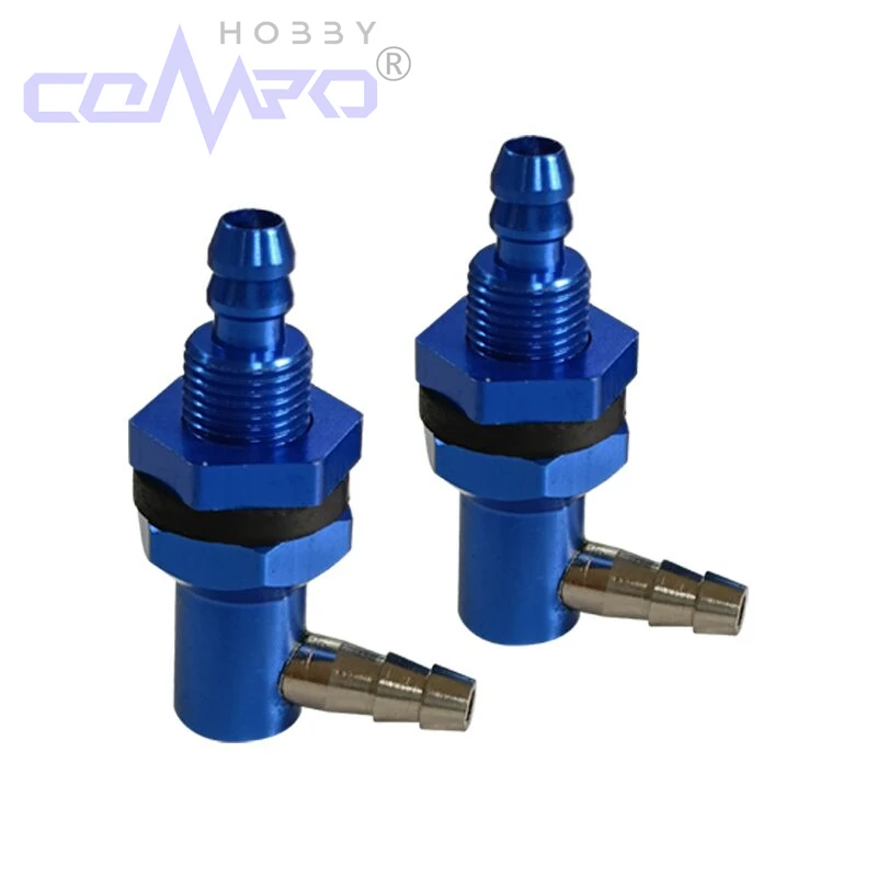 2 PCS Aluminum L-Shaped Oil Tank Connector 90° Fuel Tank Nozzle Pipe for RC Airplane Fuel System Accessory Parts