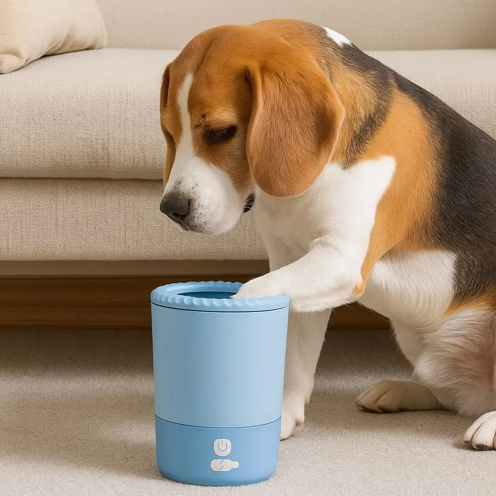

Portable Pet Paw Washer Quick Clean Low Noise Pet Foot Washing Machine USB Charging Electric Pet Paw Cleaner for Cats and Dogs