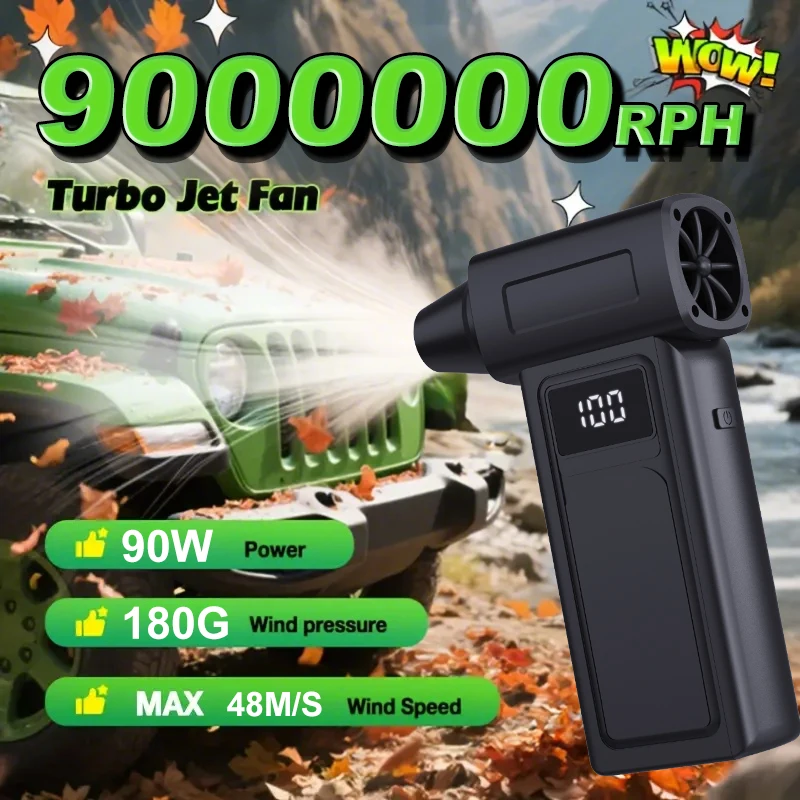 

9000000RPM Powerful Air Blower 4Gear Speed High-Power Brushless Turbo Fan Jet Cordless Electric Air Duster For Keyboard Cleaning