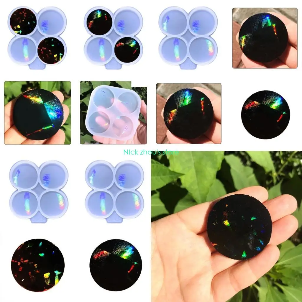 

E15E Silicone Phone Socket Mold 6Cavity Round Phone Grip Mold for DIY Craft Tool