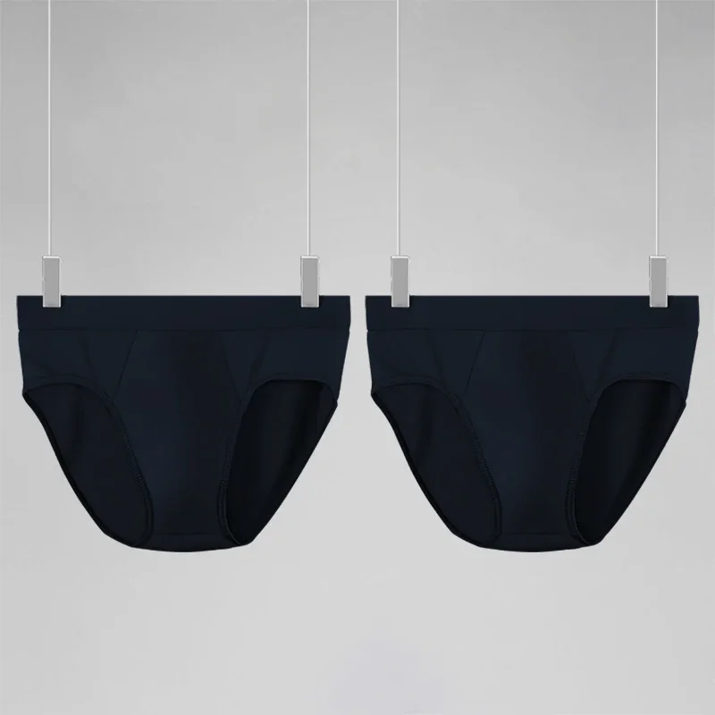 

2PCS Ice Silk Men's Triangle Briefs with Large Storage Capacity, Anti-Bacterial Inner Crotch, Summer Large-Sized, Comfortable