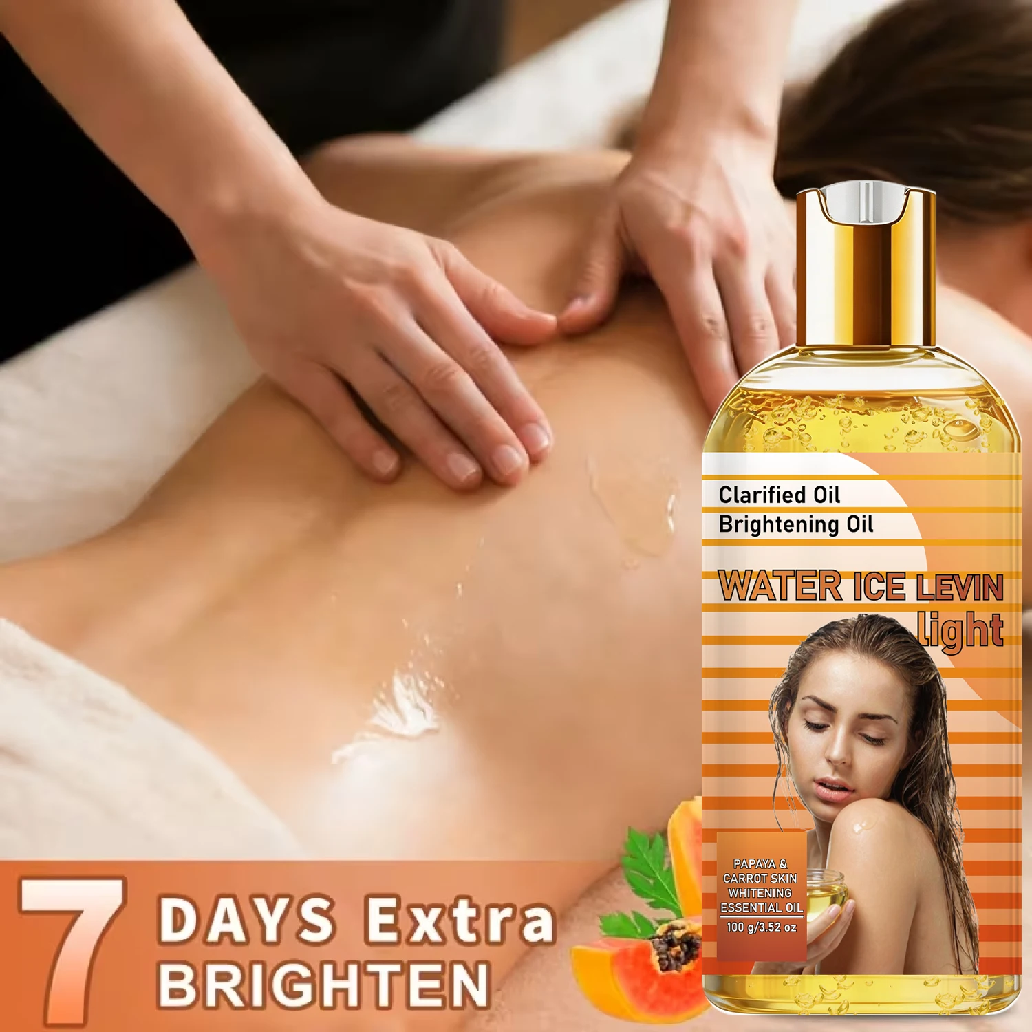 Collagen & Hyaluronic Acid Brightening Oil with Vitamin C, Firming Moisturizing Skin Oil for Glowing Skin 100g