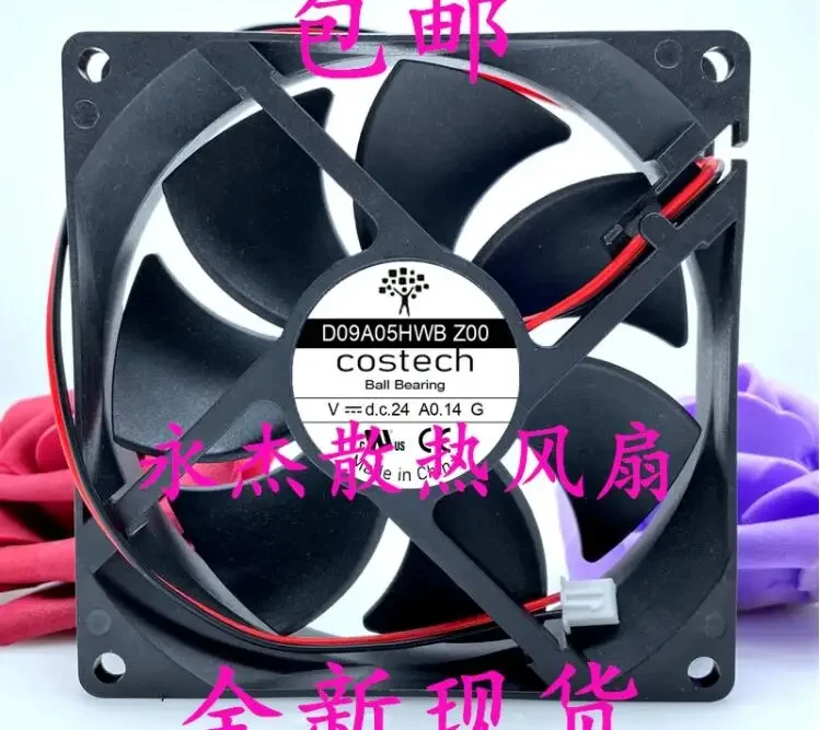 

Ltsf For Costech D09A05HWB Z00 DC 24V 0.14A 90x90x25mm 2-Wire Server Cooling Fan 9cm