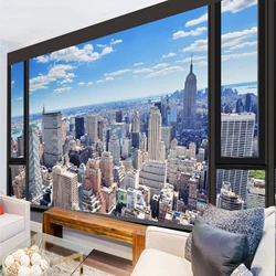 Custom City Landscape 3D Wall Mural Photo Wallpaper Living Room Office Backdrop Wall Fresco 3D Stereo Non-Woven Papel De Parede