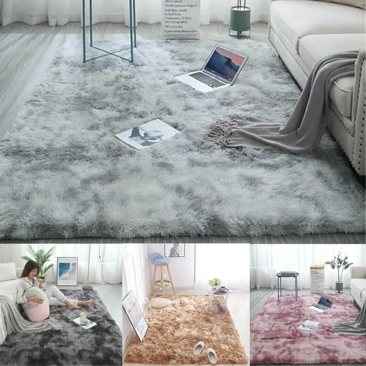 Große Teppiche für Moderne Wohnzimmer Lange Haar Lounge Teppich In Die Schlafzimmer Furry Dekoration Nordic Flauschigen Boden Nacht Matten