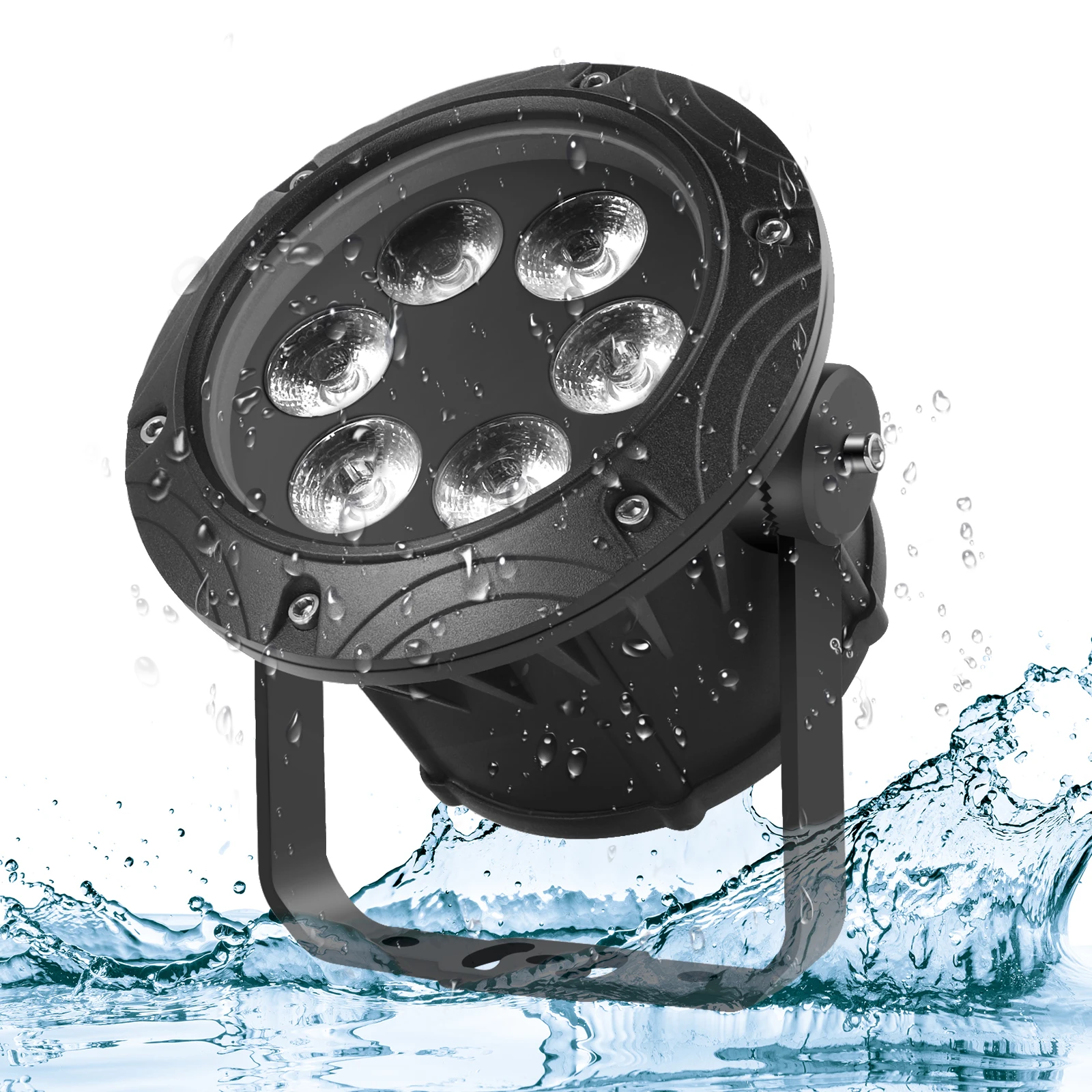 U'King 4PCS Waterproof Par Light 6x10W RGBW LED Strobe Effect Lighting DMX512 Sound Activated Control Stage Light for DJ Disco