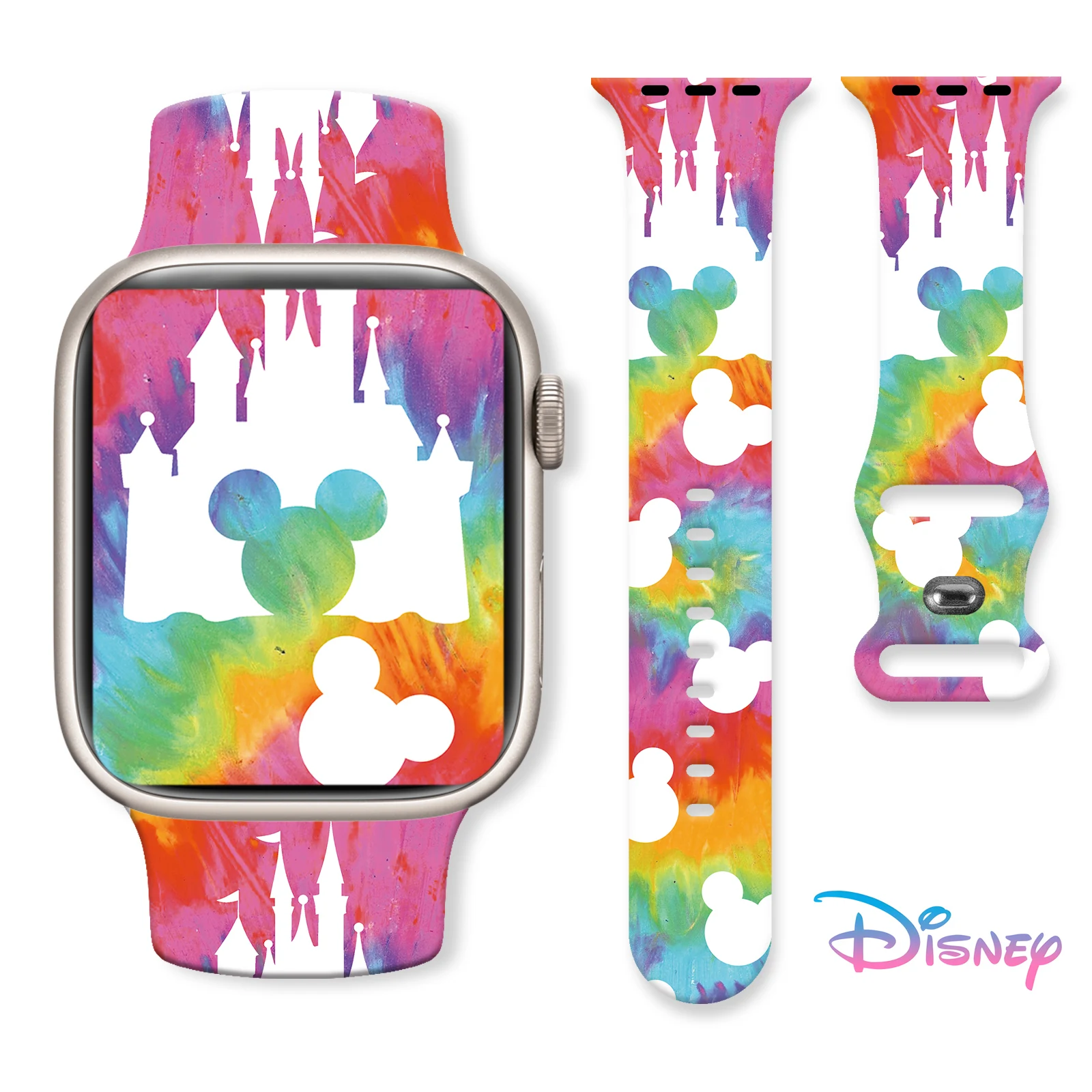 Disney Mich Printed Strap for Apple Watch 10 9 8 7 SE 6 Silicone Sport Band Replaceable Bracelet for iWatch 45mm 44mm 42mm 41mm