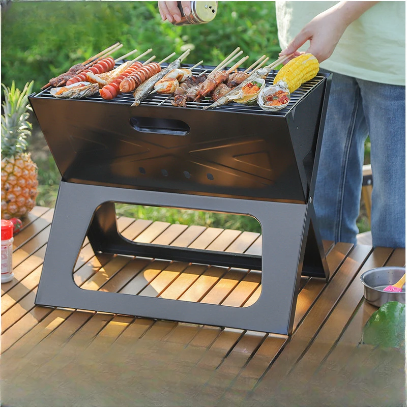 

Grill Stand Stainless Steel Folding Brazier Table Camping Outdoor Firewood Stove Barbecue Camping Equipment and Accessories