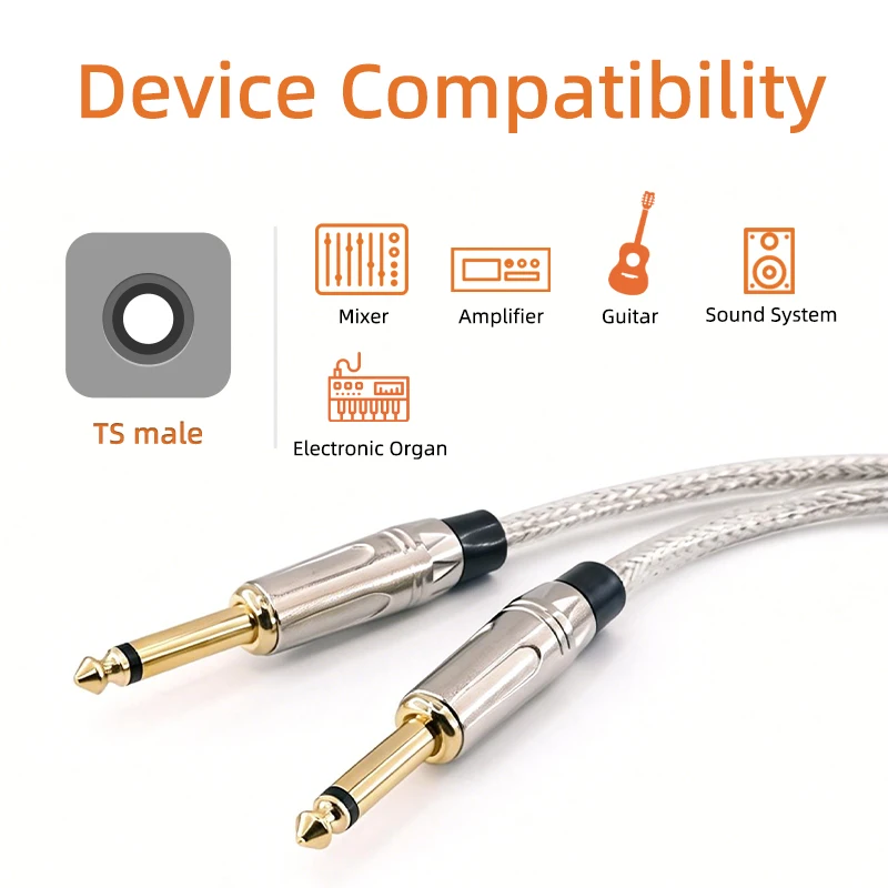 

Гитарный кабель Aux, разъем от 6,5 мм до 6,5 мм, аудиокабель для гитарного микшера, динамика, стереоразъем 6,35 мм, дополнительный кабель 1 м, 3 м, 5 м, 10 м