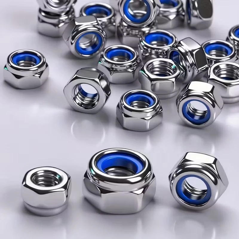 150/210pcs Stainless Steel Hex Lock Nuts, Anti-Slip Self-Locking M3-M8/M4-M6 Assortment for Industrial/Construction/Automotive