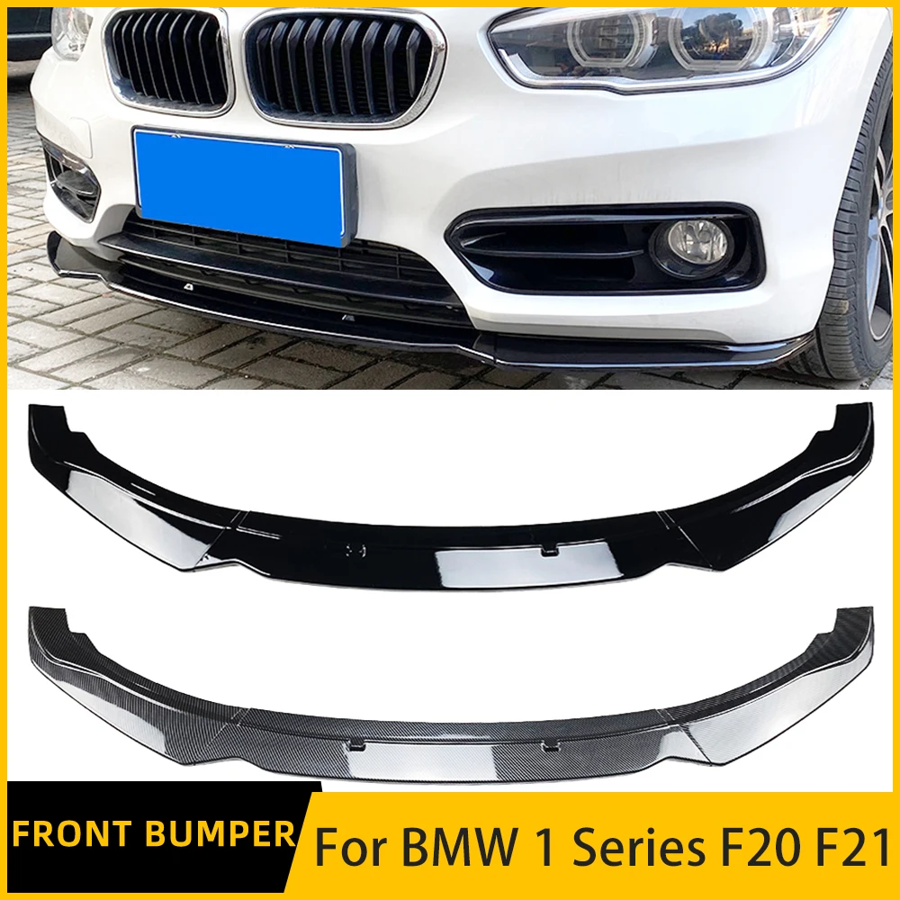 For BMW 1 Series F20 F21 116i 118i 120i 2015-2019 Regular Bumper Model Gloss Black Front Spoiler Lip Car Lower Kit