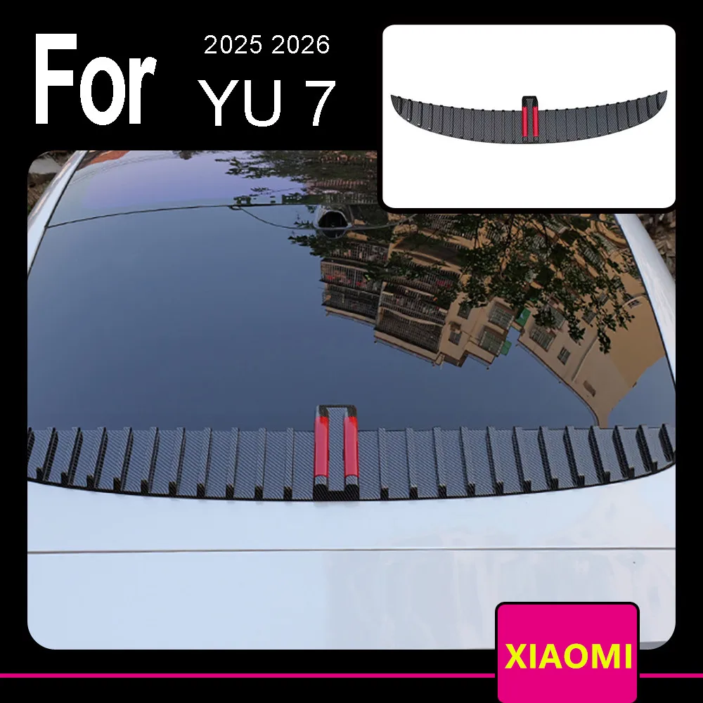 

Автомобильное фиксированное ветрокрыло, спортивный стиль, лезвие, заднее крыло, спойлер, подходит для Xiaomi YU7 2025 2026, цвет углеродного волокна, аксессуары для заднего крыла
