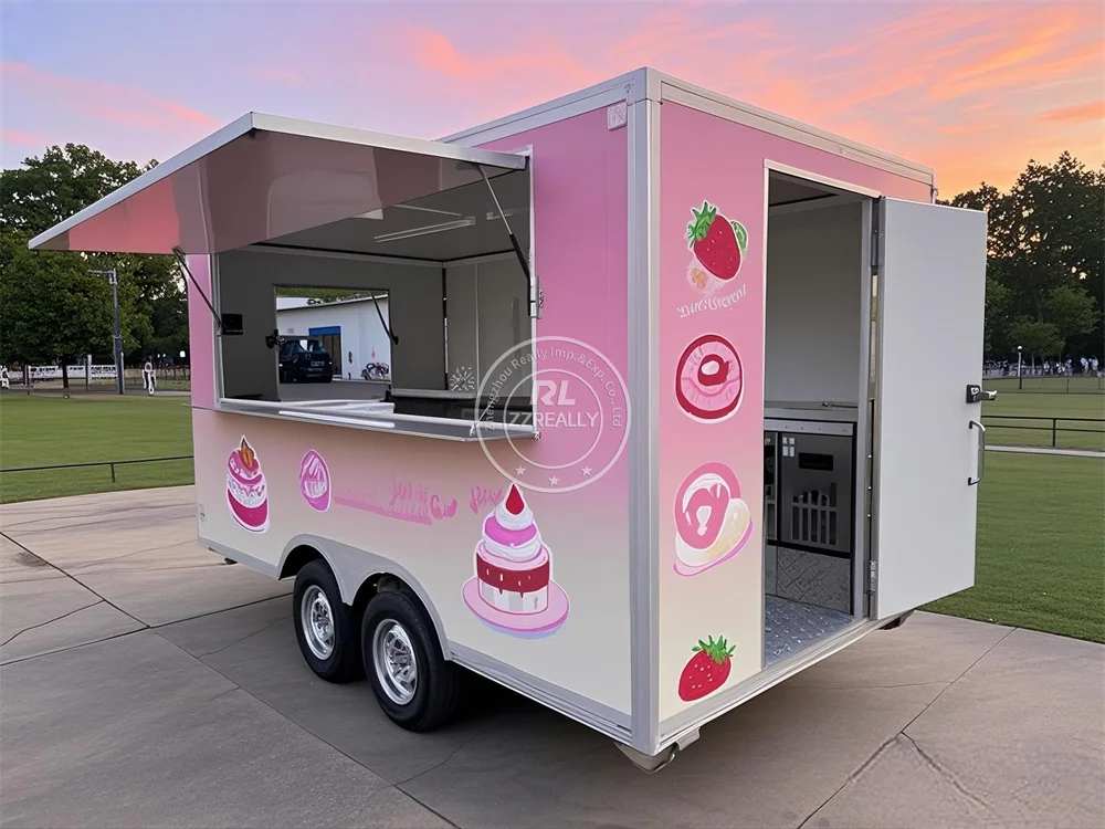 Concession Food Trailer Mobile Kitchen Fully Equipped Snack Truck Burger Ice Cream Coffee Food Truck Mobile Restaurant