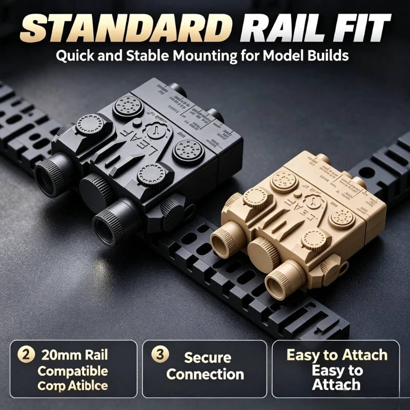 Fit Standard Rail Charging LED Light Module Plastic Shell With Switch Decorative Toy Part For Model Making