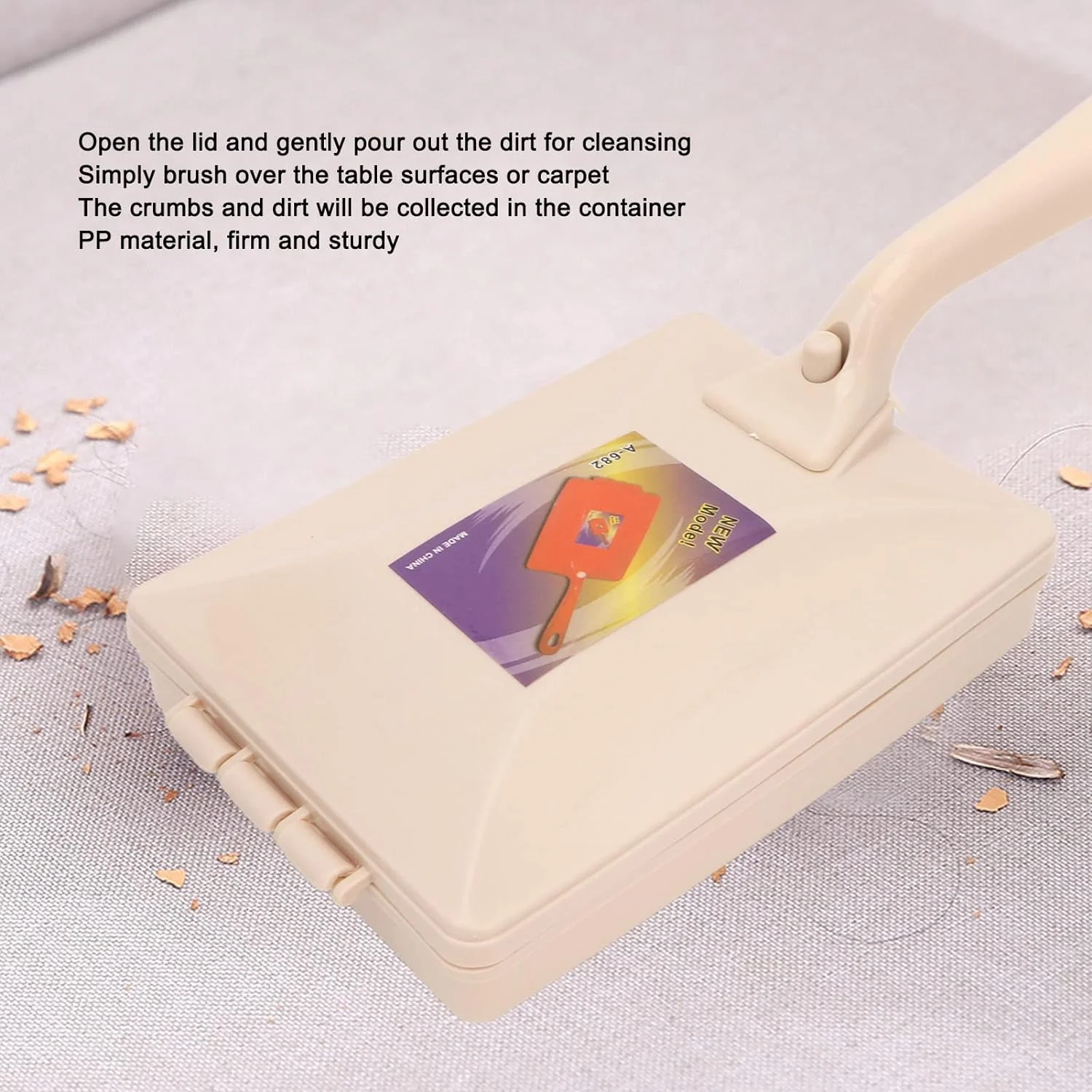 Handheld Tapijtveger, Dubbele Roller Korte Steel Stofreinigingsborstel Handmatige Veegborstel voor Bedkleding Desktop Tapijt Dus