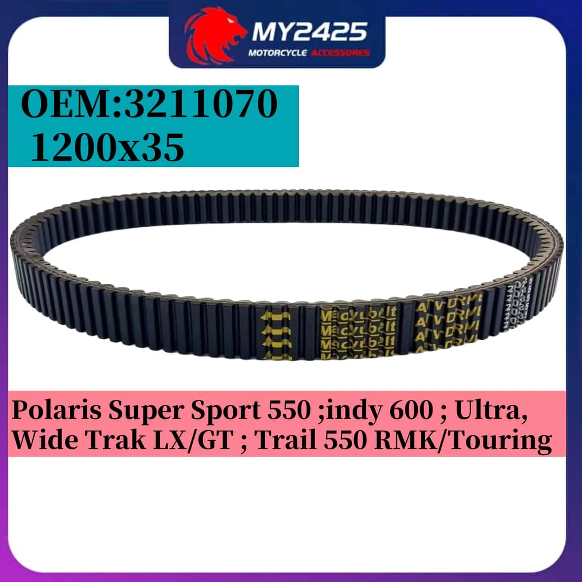 

1200x35 Drive Belt 3211070 For Polaris Super Sport 550 Touring ES Trail 500 RMK SP SKS ES RMK Wide Trak GT LX