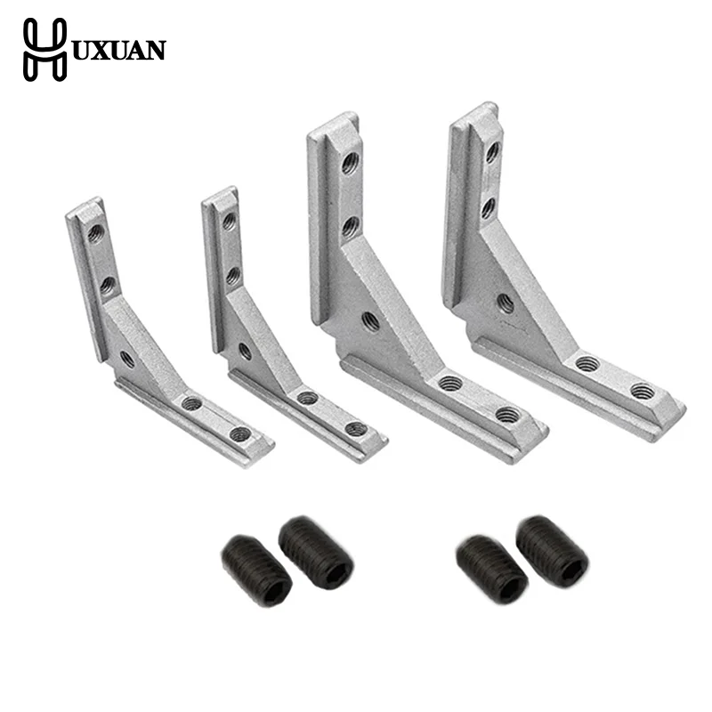 2/4Pcs Angle Slot Connector 2020 3030 4040 Aluminum Profile Corner Code Panel Mounting Fixing Hardware Door Frame Fastener