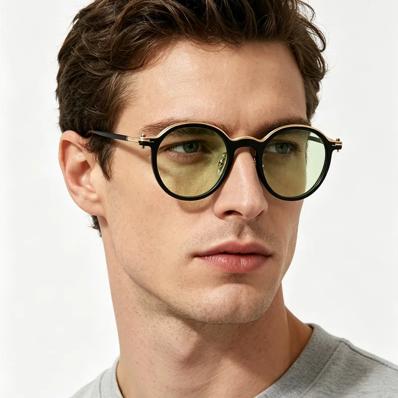 LOERHUNAR 2026 Blue Light Blocking Round Glasses for Students Better Sleep Yellow Lens for Long Time Gaming Glasses Men Women