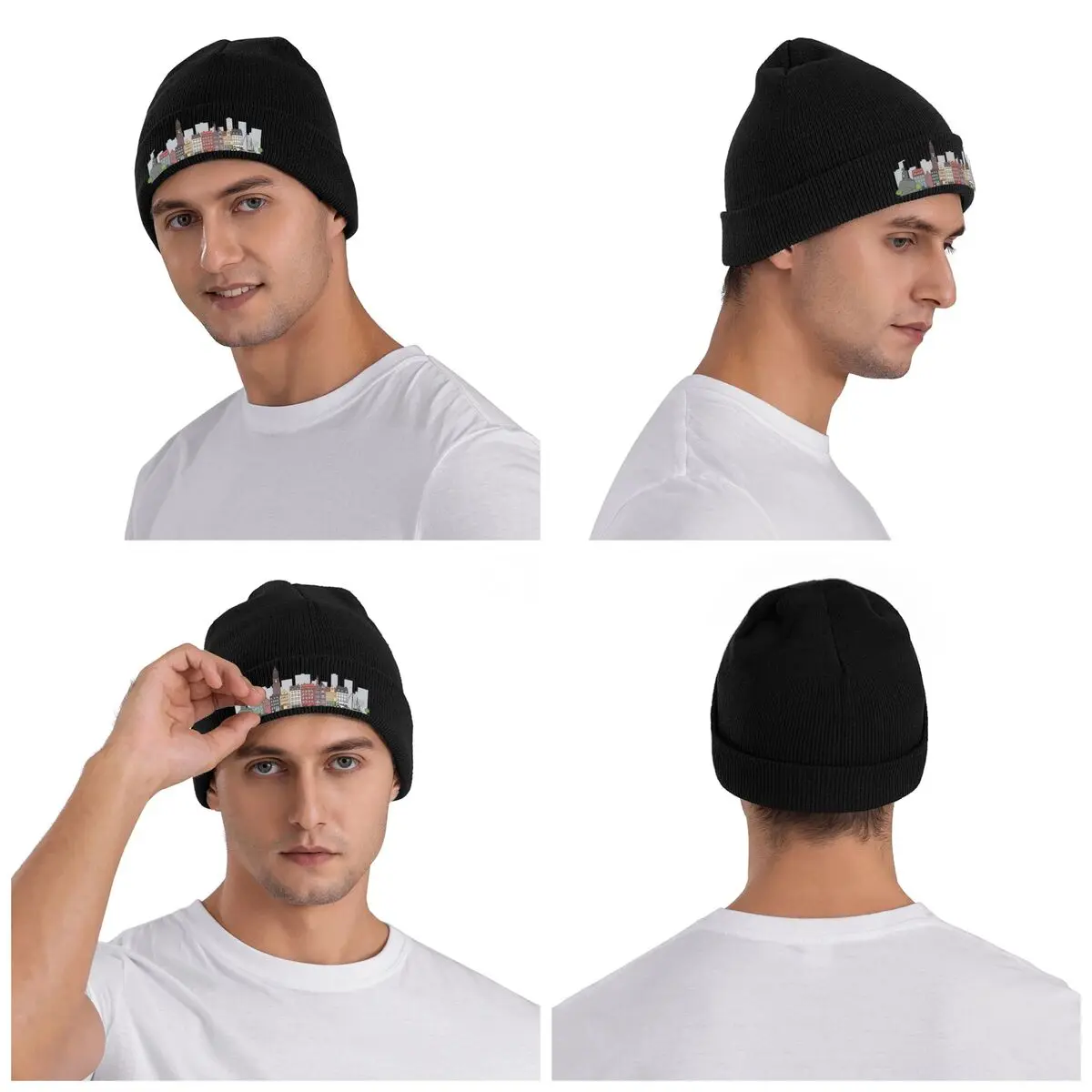 كوبنهاغن السفر أيقونة قبعة محبوكة دافئة الشتاء متماسكة بونيه قبعة Skullies Beanies الهيب هوب قبعات للجنسين #1
