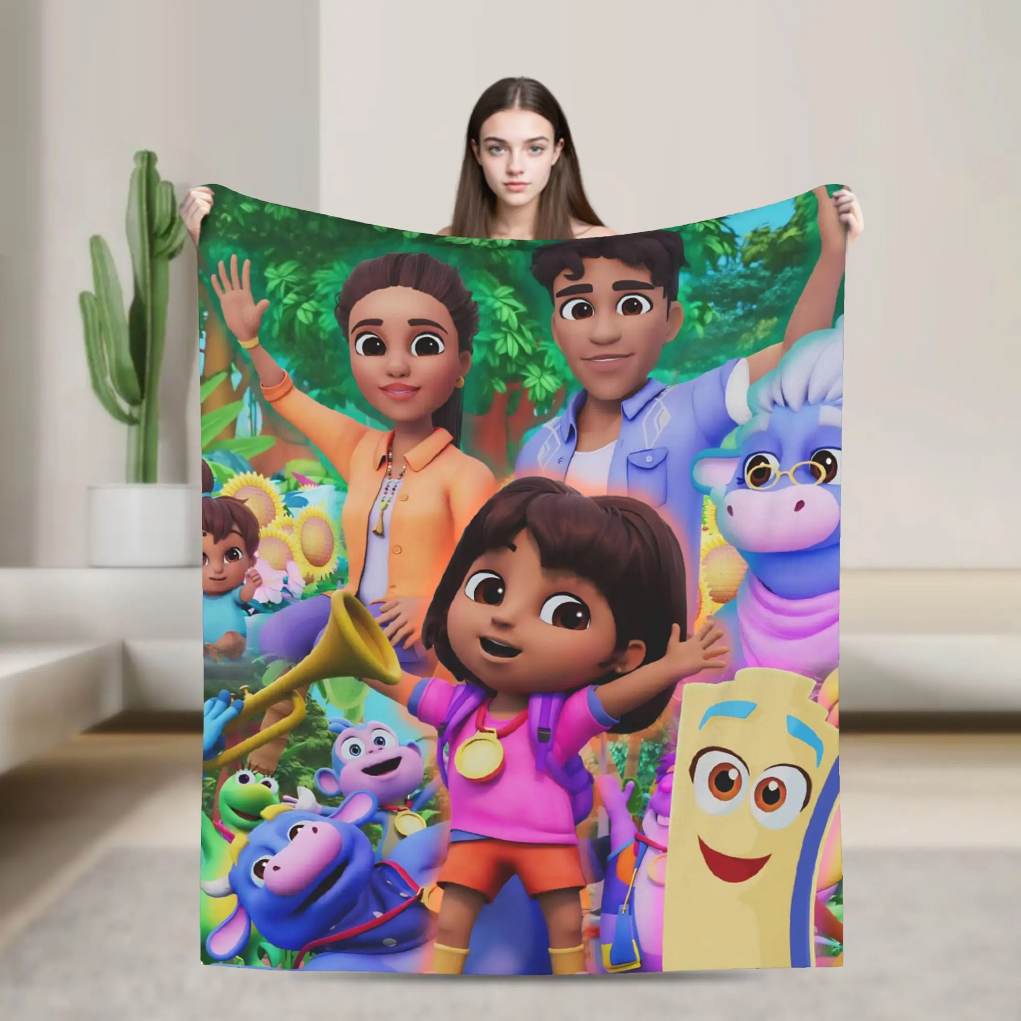 بطانية فائقة النعومة مكتب السفر دوراس المستكشف رمي بطانية الفانيلا المفرش للأريكة كرسي أريكة سرير أريكة غطاء السرير #1