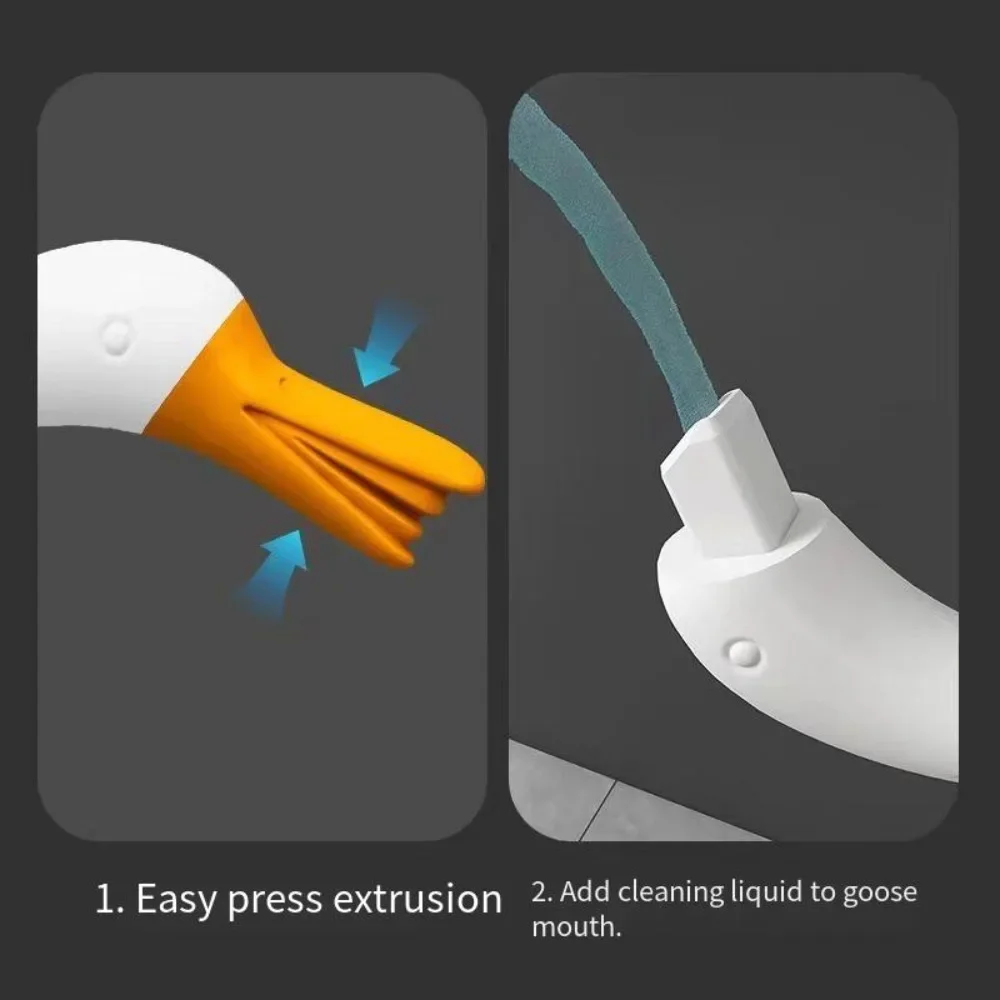 Creatieve eend toiletborstel Wandgemonteerd pak Lange steel Hoek Huishoudelijke schoonmaak Toilet Artefact Toilet Siliconenborstel