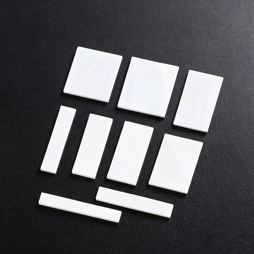 Natural White Shell Fingerboard Inlay Dots Guitar Bass Fret Marker Blank Rectangle DIY Luthier Parts 9pcs Set