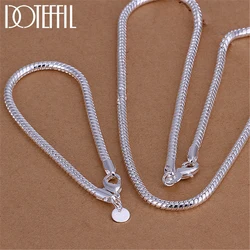 3mm 16/18/20/22/24/26/30 Inch Snake Chain Bracelet Necklace Sets For Women Man Fashion Charm Jewelry