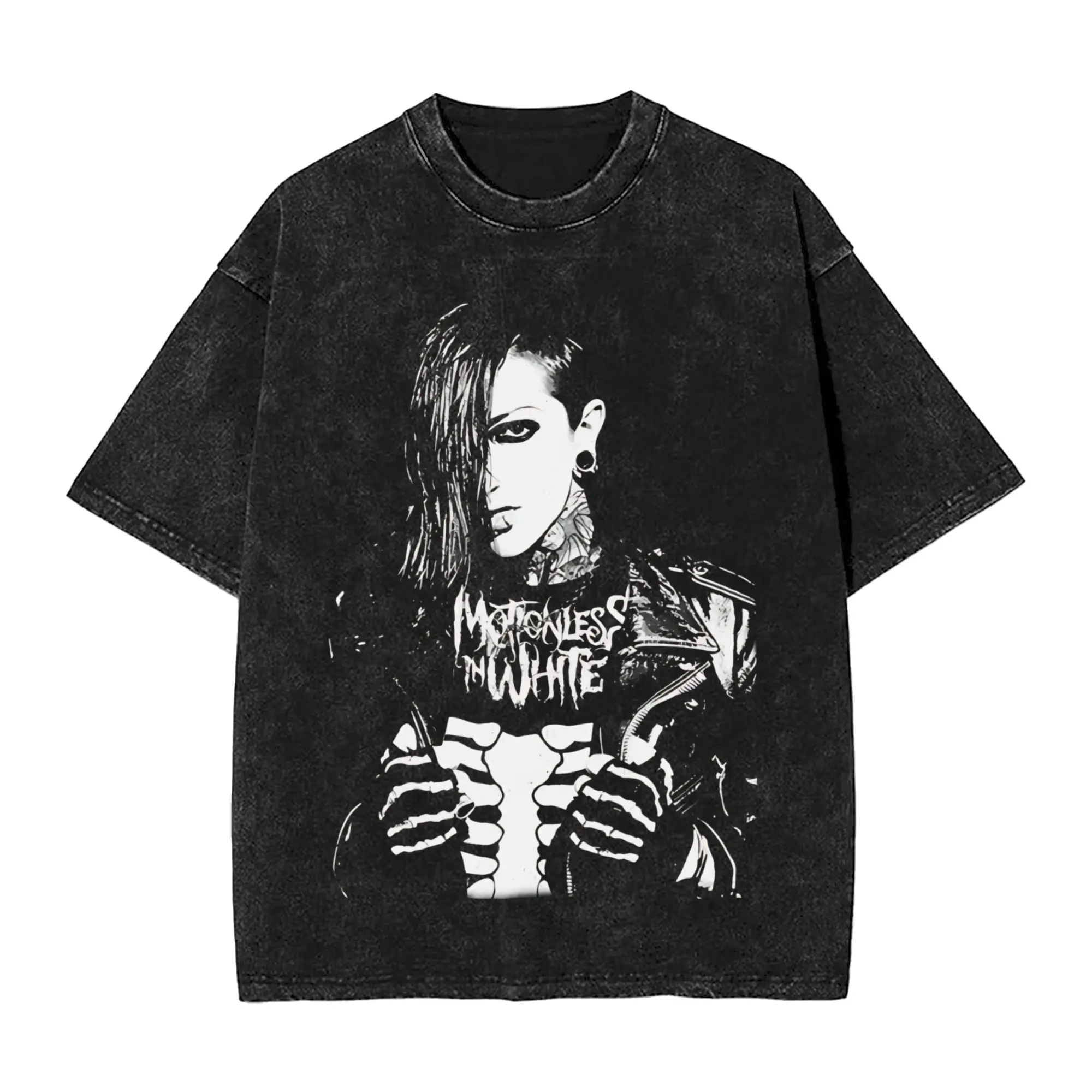 Motionless In White Music Band T Shirt  Hip Hop T-Shirts Short Sleeve Vintage Tshirt Summer Casual O-Neck Plus Size Tees