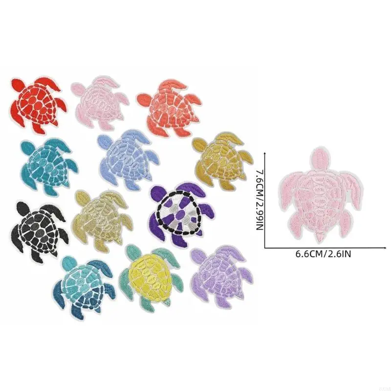 Tartarughe ricamate Applique COLORE SOLID COSTRUI PER IL TERANTE SCARFA SCARFA 6XDA
