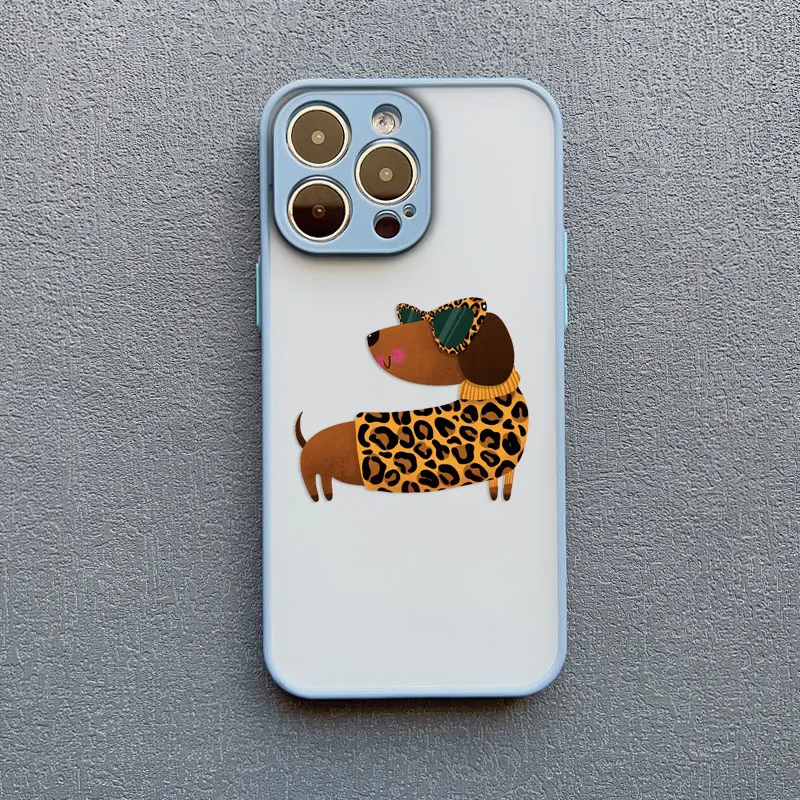 

Creative Minimalist Dachshund Phone Case For iPhone 15 14 Pro Max Plus 17 16 Pro Max 13 Mini 12 11 Pro Max INS Fashion Covers